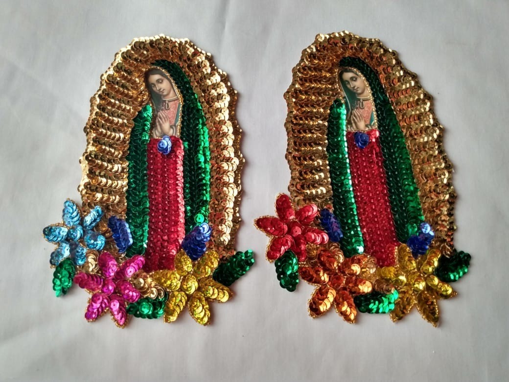 Parche Aplique Virgen De Guadalupe C/flor Mexico 12 X 18 Mercado Libre