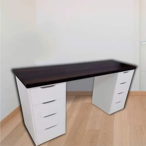 Escritorio Gamer Doble Cajonera Melamina Blanco MercadoLibre