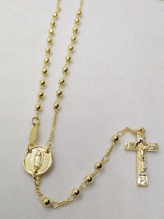 Rosario Oro Laminado 18k 1mm Cuenta Del Rosario Mercado Libre