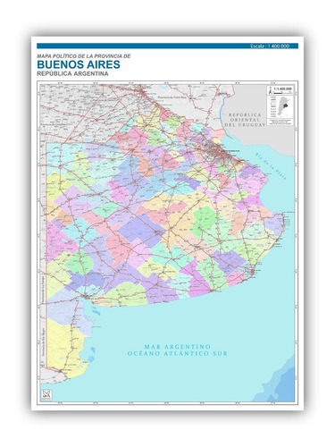 Mapa Político Provincia De Buenos Aires 84Cmx61Cm | Mercadolibre