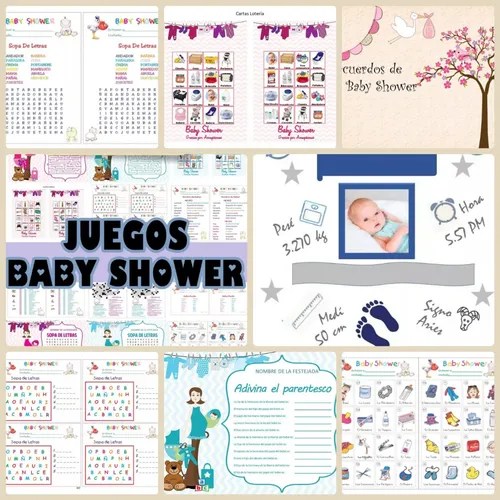 Kit Imprimible Juegos Baby Shower Rosa Azul Bingo + Album Cuotas sin