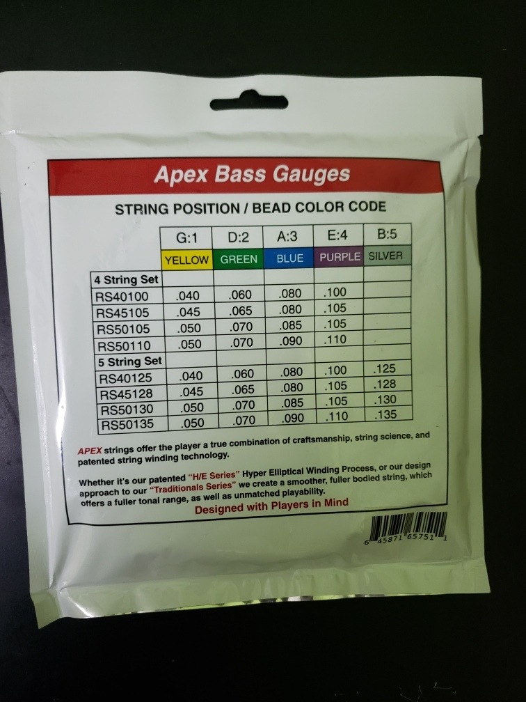 Cuerdas Para Bajo Electrico Apex Acero 5 Set Cryos 45128 Mercado Libre