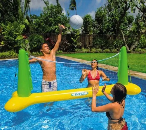 Combo Tobogan Inflable + Red Voley + Inflador Juego Pileta | Pinturerias Mm