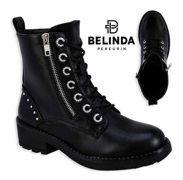 Bota Militar Para Dama Belinda Peregrin 4502 Bota Rockera