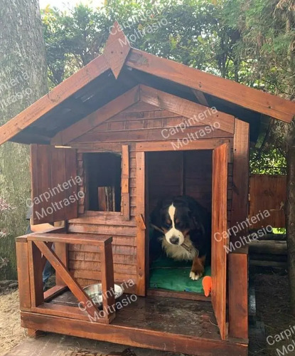 Cucha - Casita Para Perro Hecha En Madera Con Balconcito | Mercadolibre