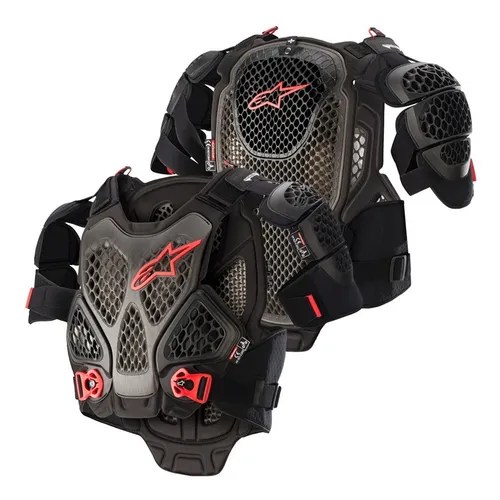 Colete Alpinestars A6 Chest Protector Preto Vermelhoflúor Frete grátis