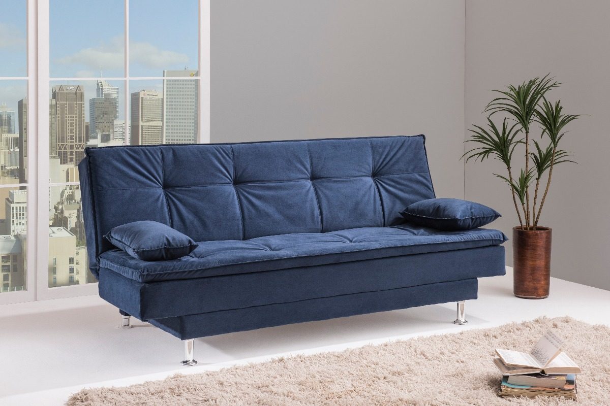 Sofá Camabicama Reclinável Liverpool Azul Mercado Livre