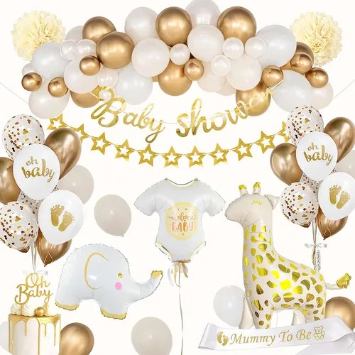 Guirnalda De Globos Y Adornos, Baby Shower,decoracion Fiesta Meses sin interés