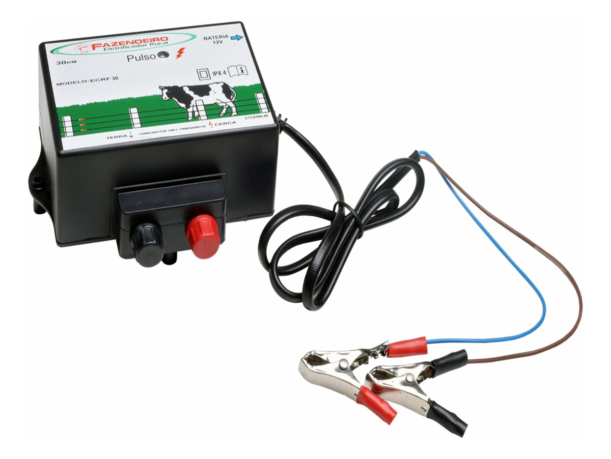 Aparelho De Choque Cerca Elétrica Rural 30km Para Bateria Mercado Livre