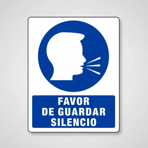 Señalamiento Letrero Favor De Guardar Silencio Reflejante Reflejante