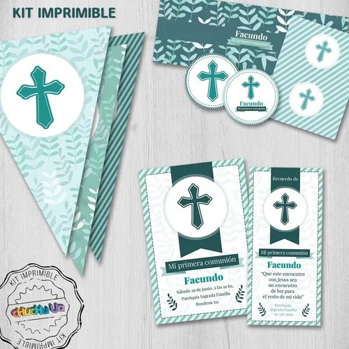 Kit Imprimible Deco Y Candy Bar Comunión Varón Nena en venta en Mar
