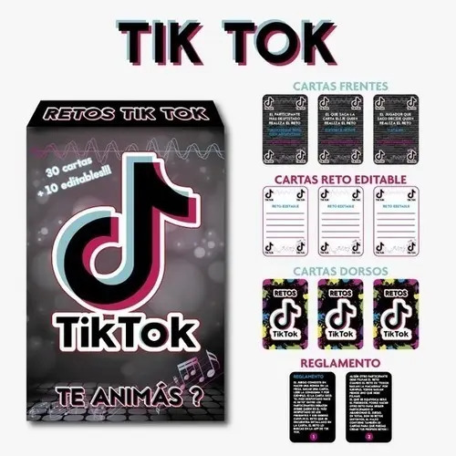 Juego De Cartas Tik Tok Retos 40 Naipes | Mercadolibre