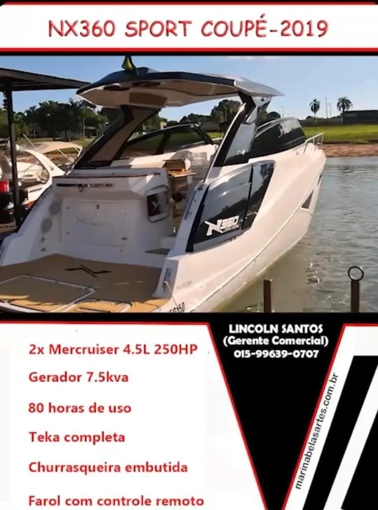 Lancha Nx 360 Sport Coupe 2019 Ñ Cimitarra Sessa Mercado Livre