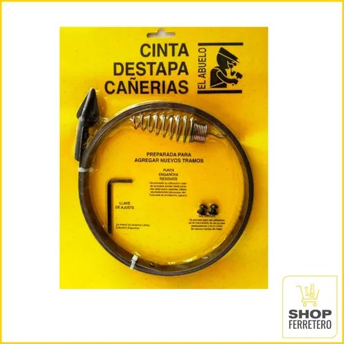 Destapa Cañerias Cinta Acero 10 Mts El Abuelo | Shop Ferretero