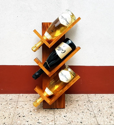 Vinoteca Madera Rústica Artesanal Caoba Barnizada Pared | Cuotas Sin Interés