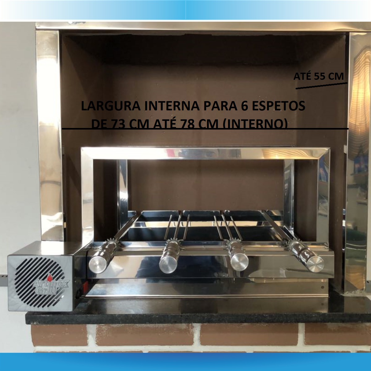 Churrasqueira Inox Eletrica Giratória 6 Espetos + 2 Grelhas Mercado Livre