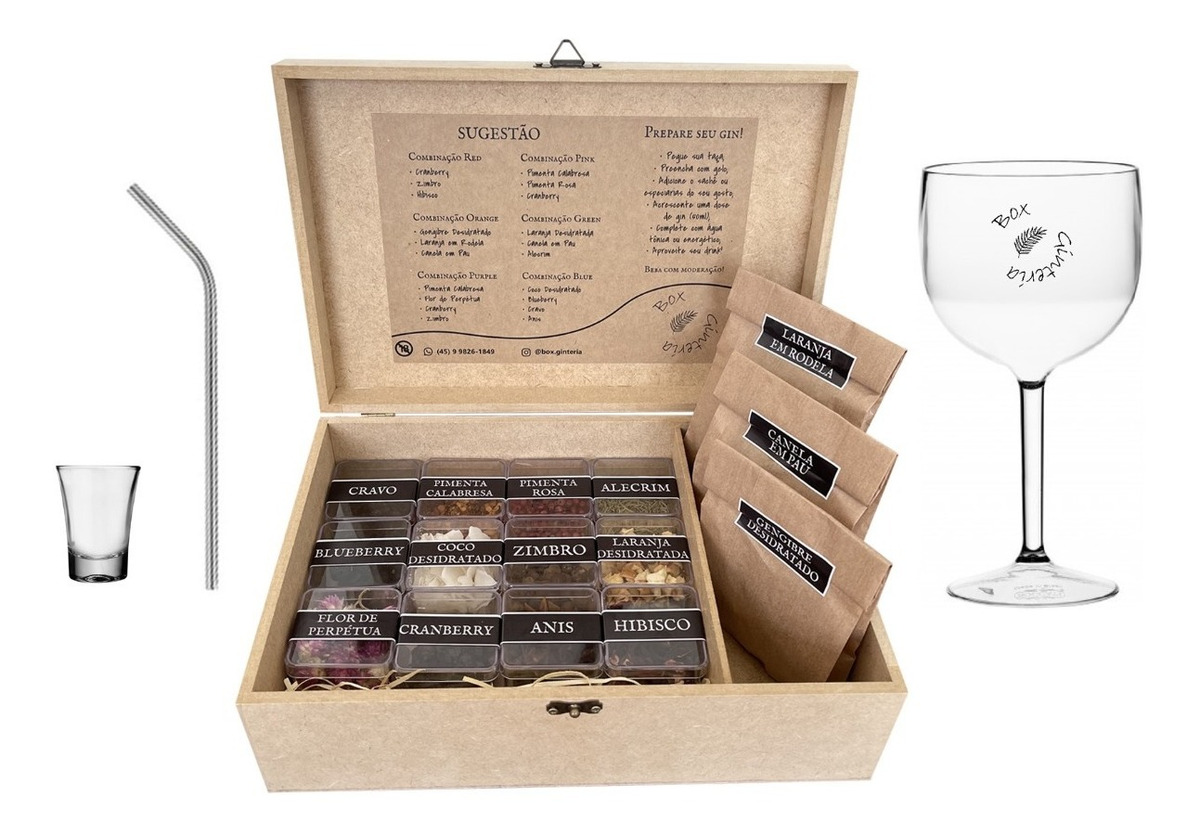 Box Premium Kit Completo Com 15 Especiarias Para Gin Mercado Livre