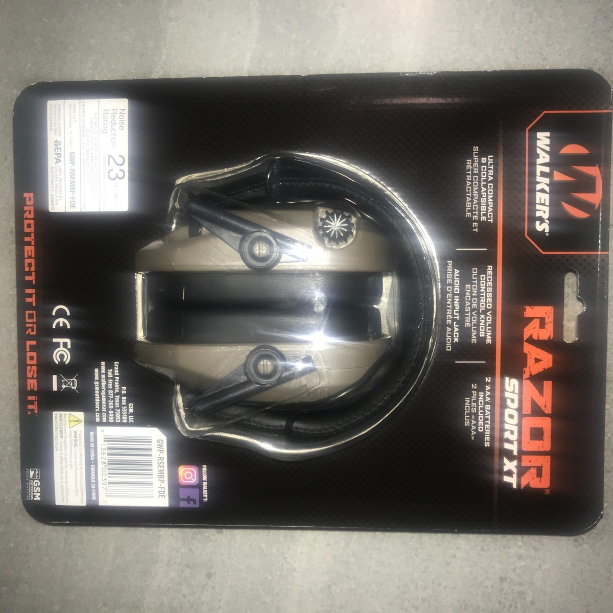 Orejeras Walker's Razor Slim Shooter Folding Electronic Envío gratis