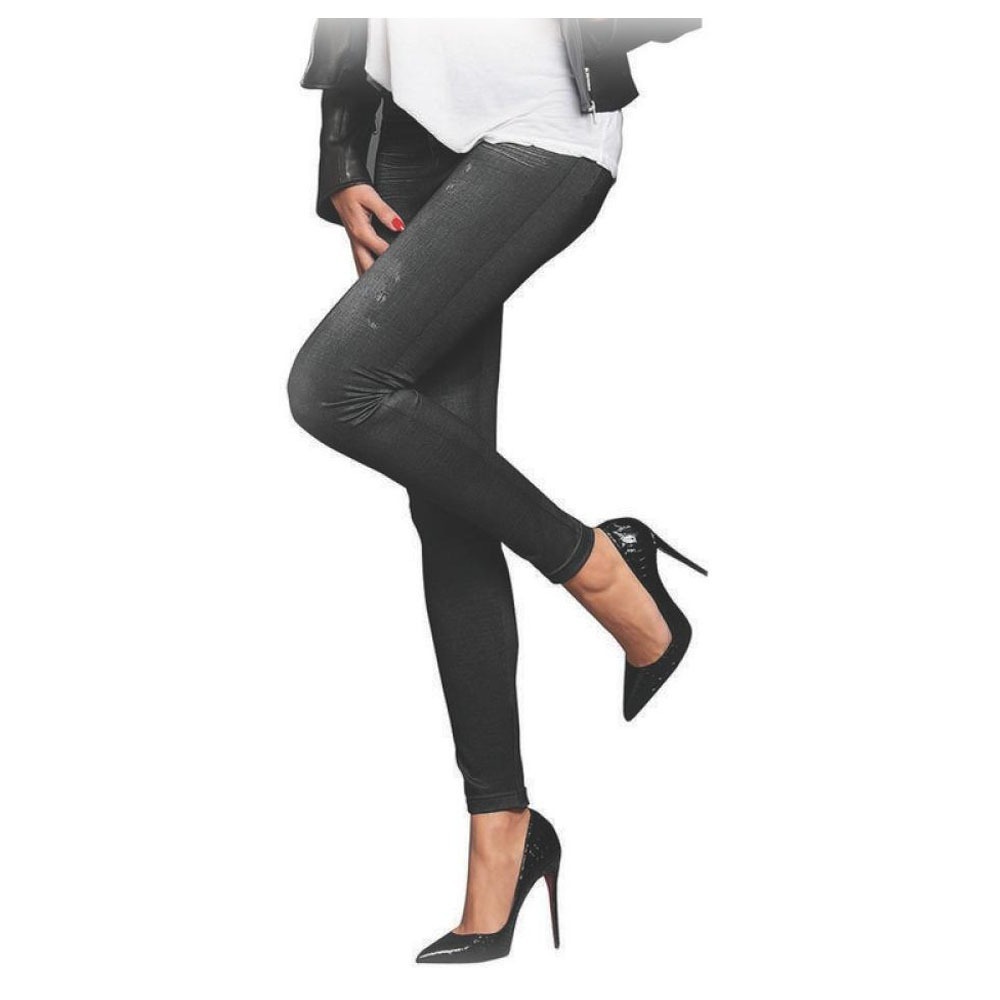 Leggins Ajustables Tipo Mezclilla Caresse Negro Mercado Libre