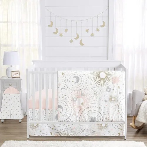 Sweet Jojo Designs Blush Pink Gold Star And Moon Girl Baby B Meses