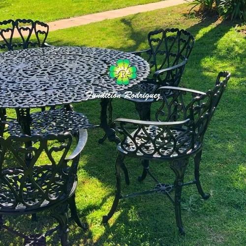 Juego De Jardín Boston Aluminio Exterior6 Sillas Mesa 1,20 en venta en