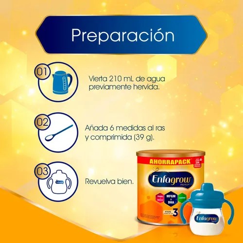 Leche De Fórmula En Polvo Mead Johnson Enfagrow Premium 3 Sabor Natural