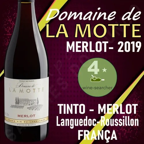 Vinho Francês Domaine De La Motte Merlot Pontuado Parcelamento sem
