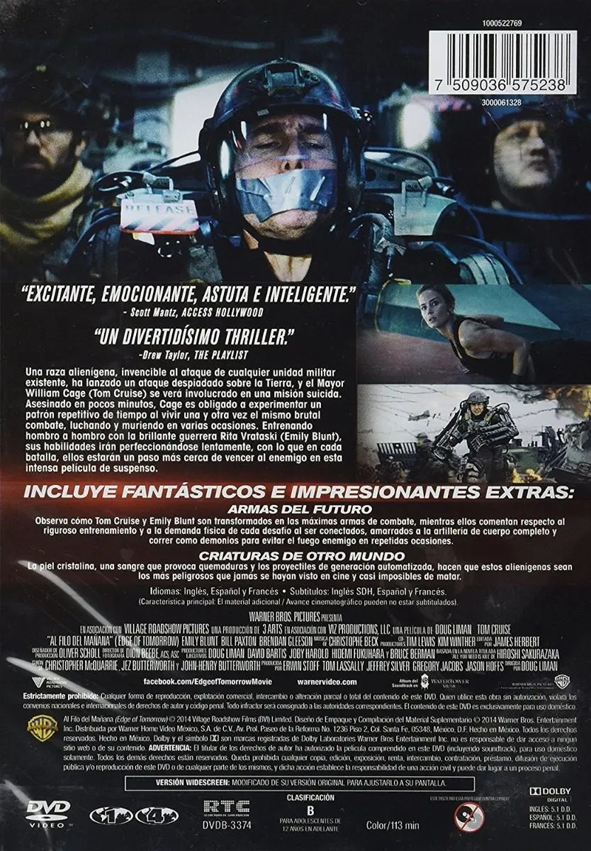 Al Filo Del Mañana Tom Cruise Pelicula Dvd Mercado Libre