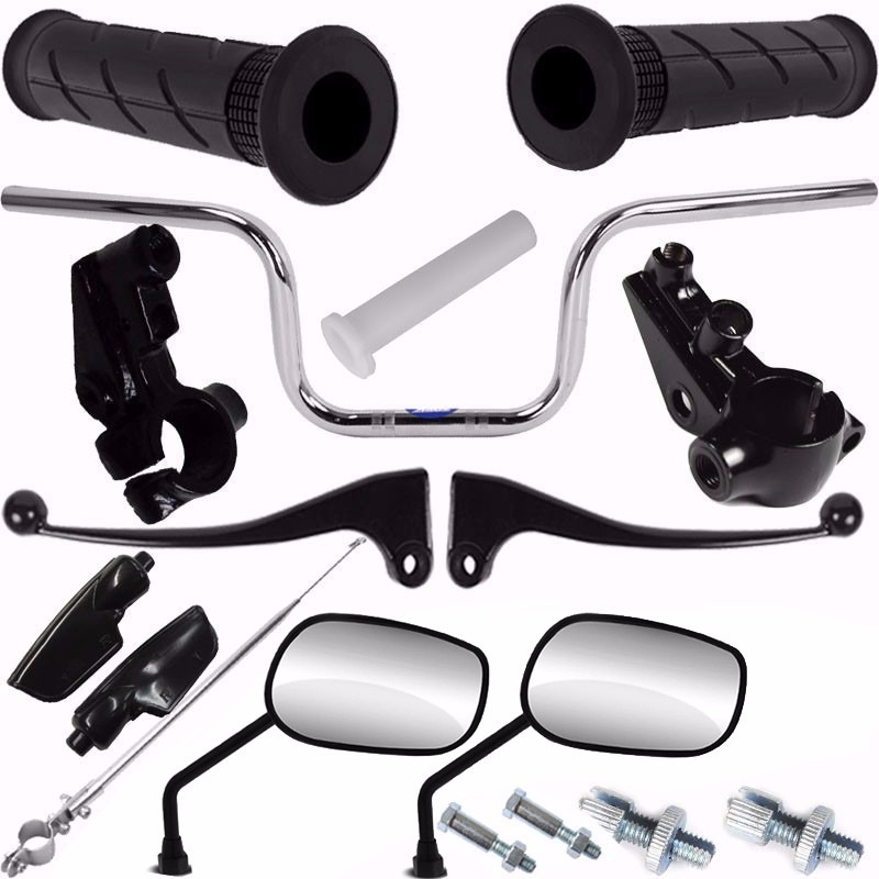 Kit Retrovisor Manopla Guidão Cg 125 Fan 2004 A 2008