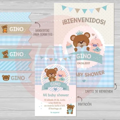 Kit Imprimible Ositos Baby Shower Zowi Imprimibles en venta en Capital Federal Capital
