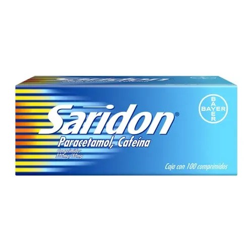 Saridon Paracetamol Y Cafeína 100 Comprimidos Envío gratis