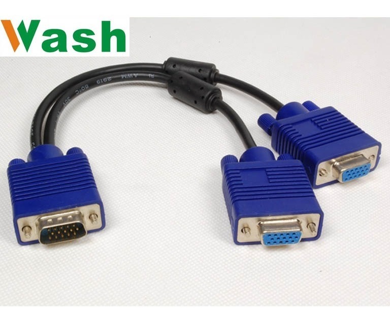 Cable Vga P/conectar 2 Monitor, (1 Macho A 2 Hembra), Wash Mercado Libre