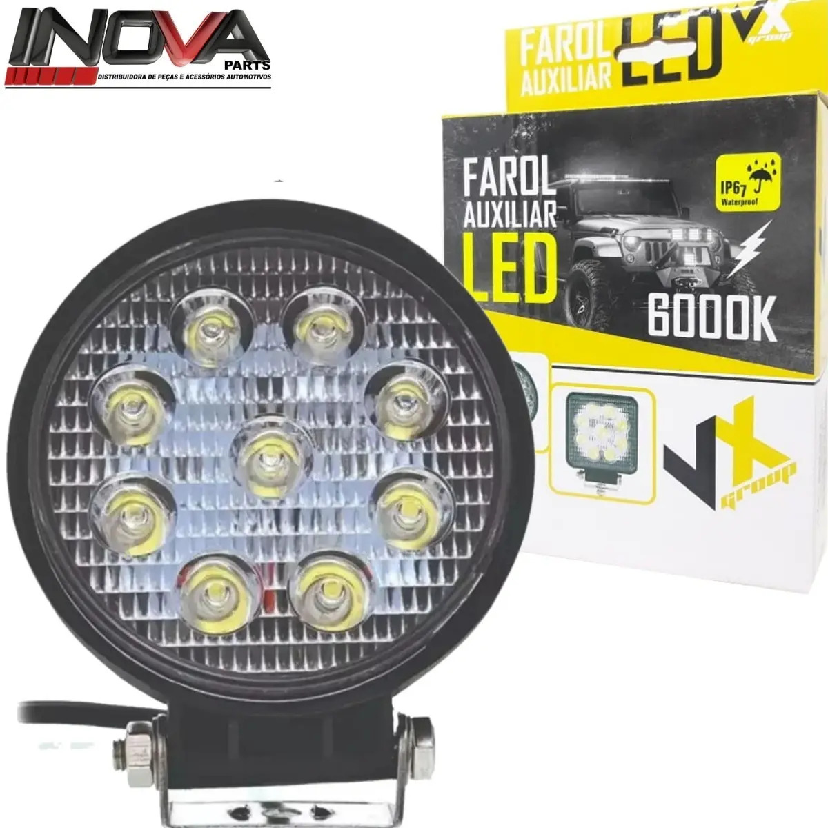 Refletor De Led Redondo 9 Led 12/24v Carro Caminhão Trator MercadoLivre