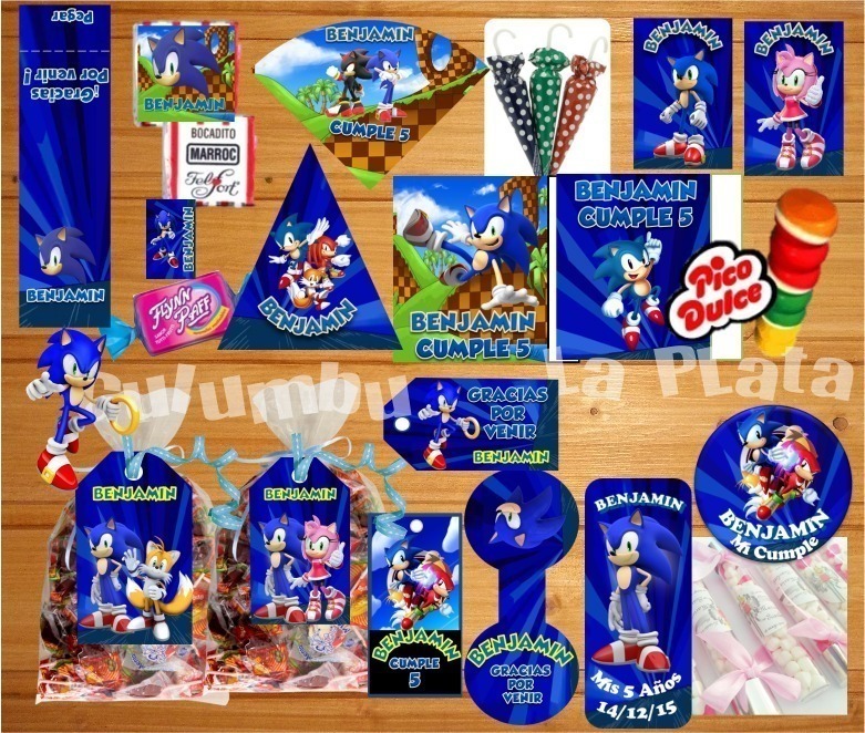Kit Imprimible Sonic Candy Bar Editable Decoración Mercado Libre