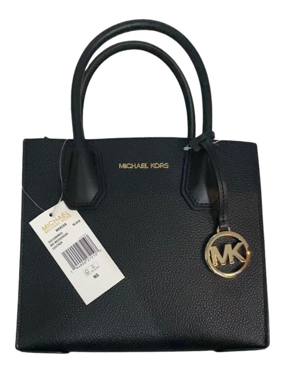 Bolsa Michael Kors Original Mercer Mediana Black De Piel Meses sin
