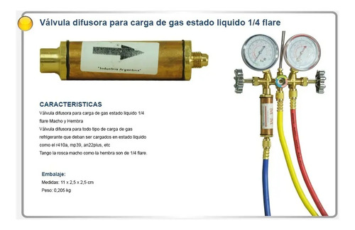 Valvula Difusora R410 Gas Refrigerante Liquido A Gaseoso Cuotas sin