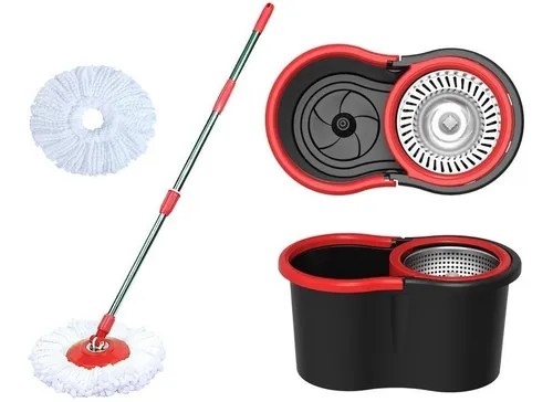 Trapeador mop Spin Mop Trapeador con cubeta centrifugador Negro