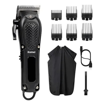 Máquina De Corte De Cabello Kemei Km-1071 Para Hombre Negro