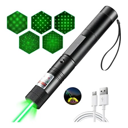 Puntero Láser Verde Proyector Con Carga Usb Recargable 15km Verde