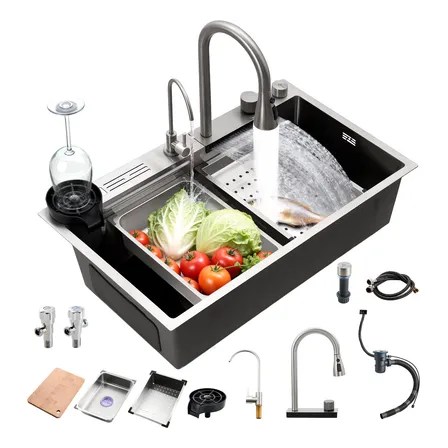 Fregadero De Organizadores Cocina De Acero Inoxidable 80*45 Plateado
