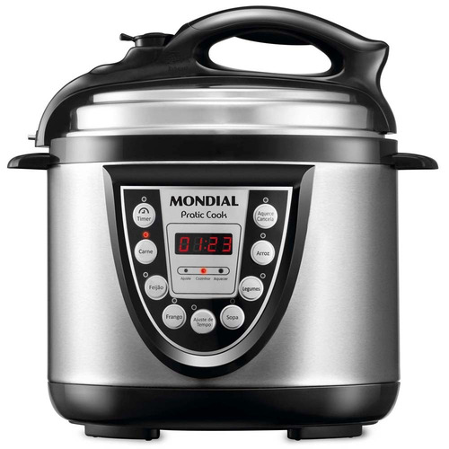 Panela Elétrica Pressão Mondial Pratic 4l Preto/inox 110v R 259,98