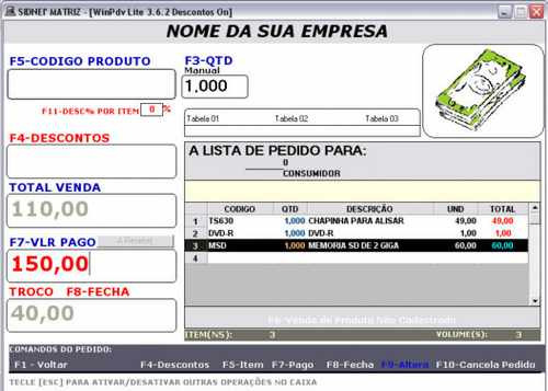 Programa Sistema Frente Caixa Pdv Comercio Lojas Automação R 140,00