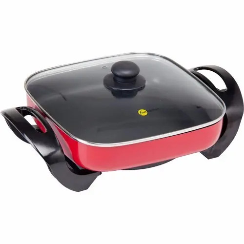 Panela Eletrica Quadrada 110v Fun Kitchen Vermelha Preta R 219,99 em