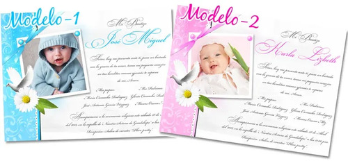 Invitaciones Para Bautizo Con Fotomontaje Super Modernas