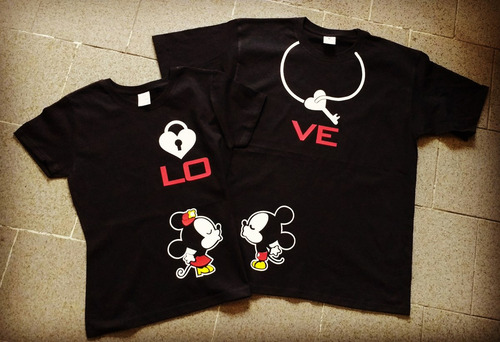Playeras Mickey Novios Parejas Iguales Camisas Amor