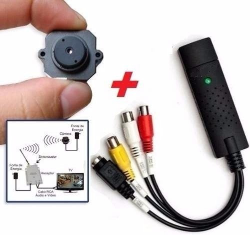 Micro Mini Câmera S/ Fio Kit Placa Captura+câmera Adicional R 1.589