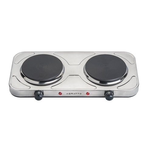 Fogão Elétrico Inox 2 Bocas De Mesa Portátil Agratto 220v R 99,99 em