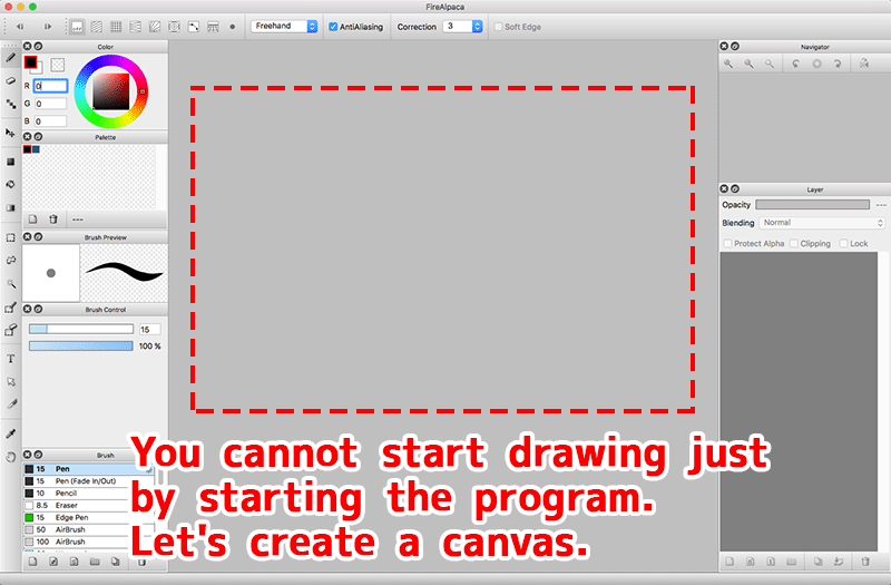 Super basics! Create a canvas for drawing!│FireAlpacaHUB