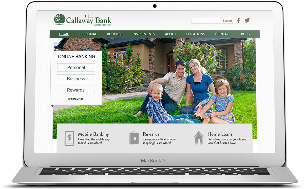 Hub & Spoke Bank site Design for The Callaway Bank