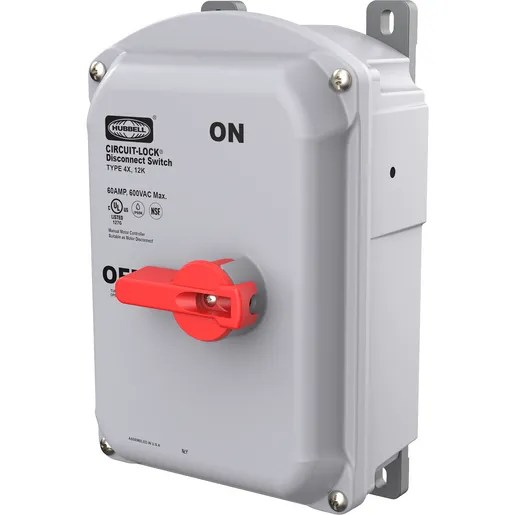 Industrial Grade, Motor Disconnect Switch, Unfused, 3 Pole, 100A 600V